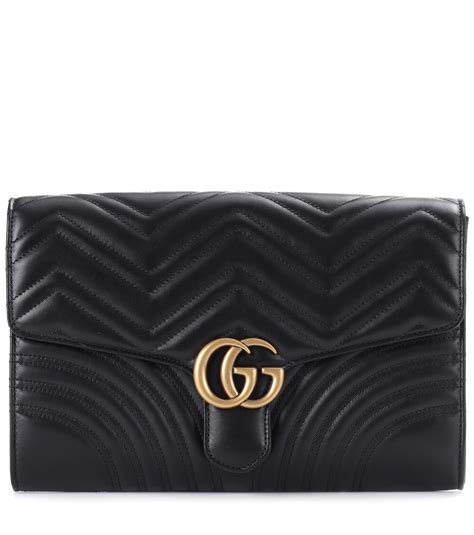 gucci lame leather clutch